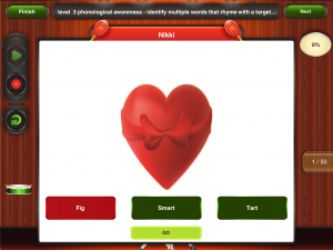 Identify the words that rhyme with the target