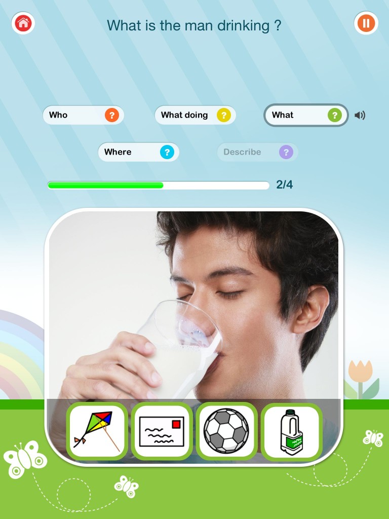 What is the man drinking?